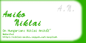 aniko niklai business card